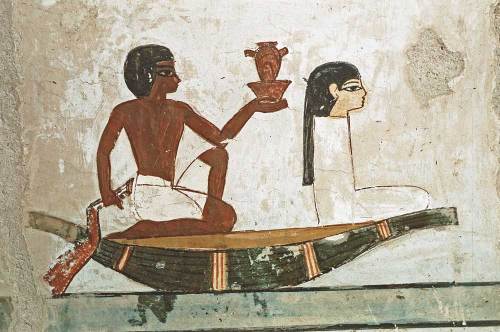 Carrying the leg and the heart for the deceased. Painting from the tomb of Menna in Gourna. XVIII Dynasty. Photo: www.osirisnet.net