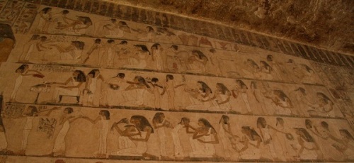 Banquet in Rekhmire's tomb.Ancient Egypt. Egyptian Art