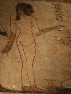 Girl turning her back. Tomb of Rekhmire. Ancient Egypt. Egyptian Art